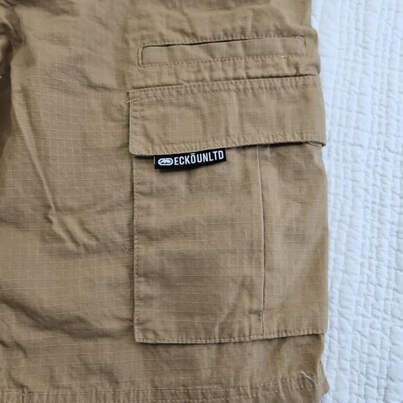 Ecko Unltd Cargo Utility Tactical Shorts Men's 36 Tan Belted 12" Inseam NEW NWT - Picture 4 of 16